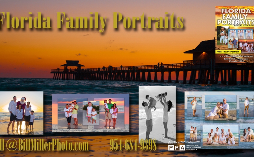 Miami Florida family portraits on the beach by Bill Miller Photography.